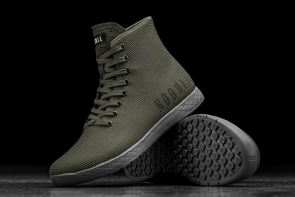 NOBULL Women's High-Top Training Shoes - Army Grey - Ireland (5349CWJQF)